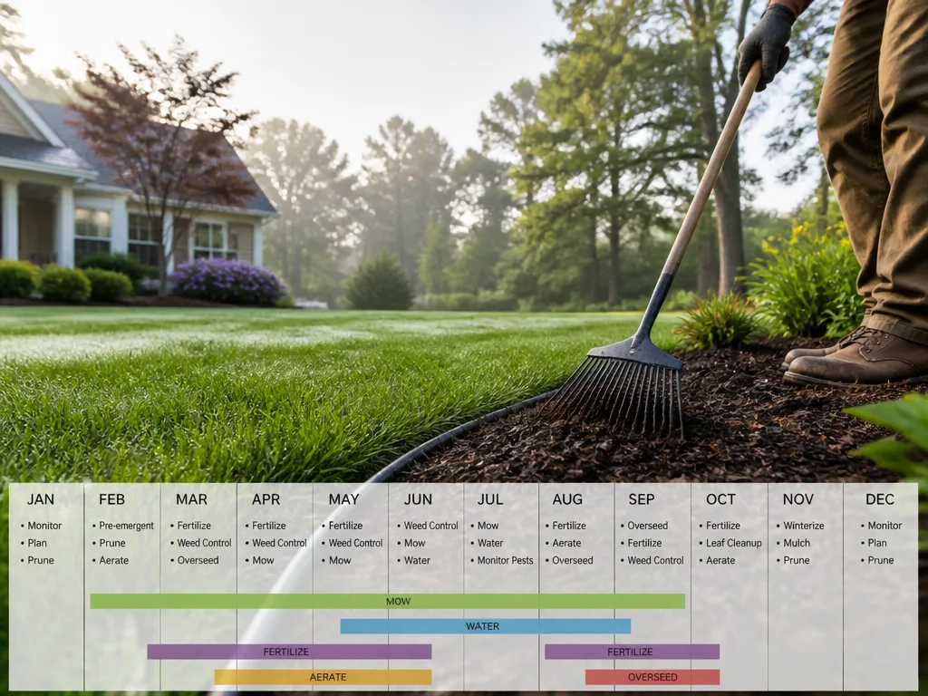 seasonal lawn care calendar for North Carolina homeowners
